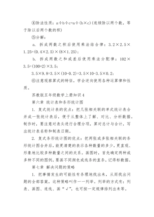 苏教版五年级数学上册知识点总结.docx