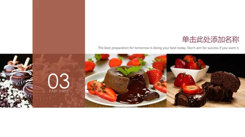 美食巧克力甜点糕点下午茶动态PPT模板