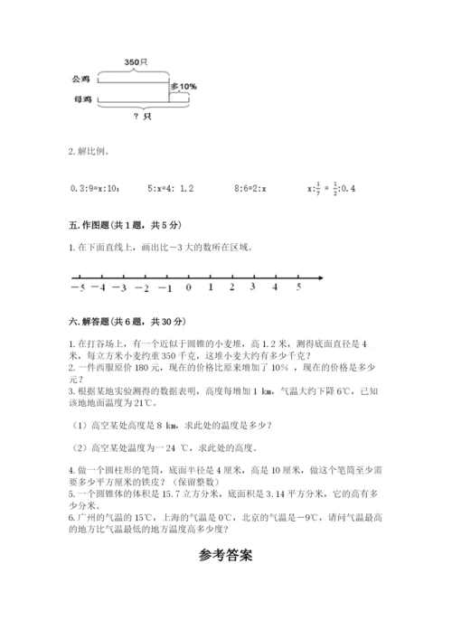 伊春市汤旺河区六年级下册数学期末测试卷必考题.docx