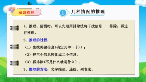 第九单元：数学广角——推理单元复习课件(共25张PPT)人教版二年级数学下册