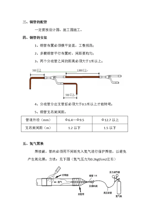 铜管施工安装工艺