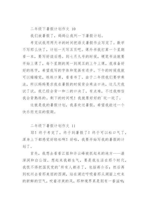 二年级下暑假计划作文.docx