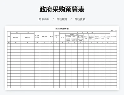 政府采购预算表