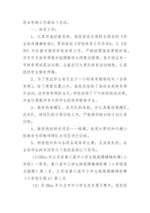小学体卫艺工作总结.docx
