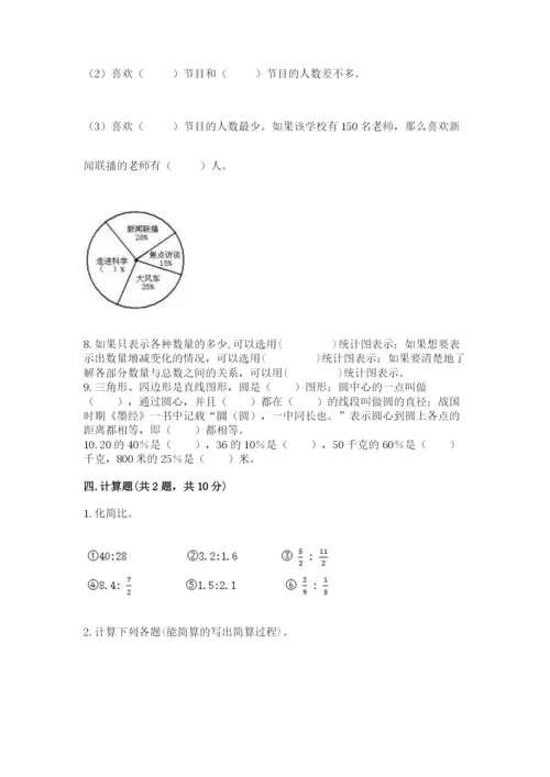 2022六年级上册数学期末测试卷附完整答案【名师系列】.docx