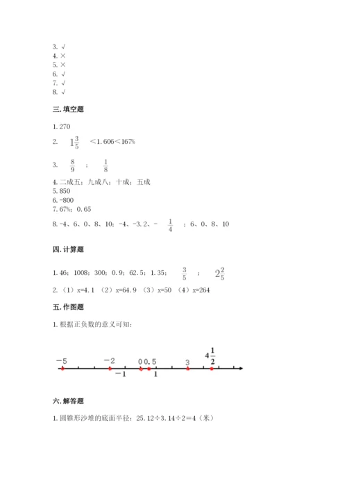 人教版六年级下册数学期末测试卷全面.docx