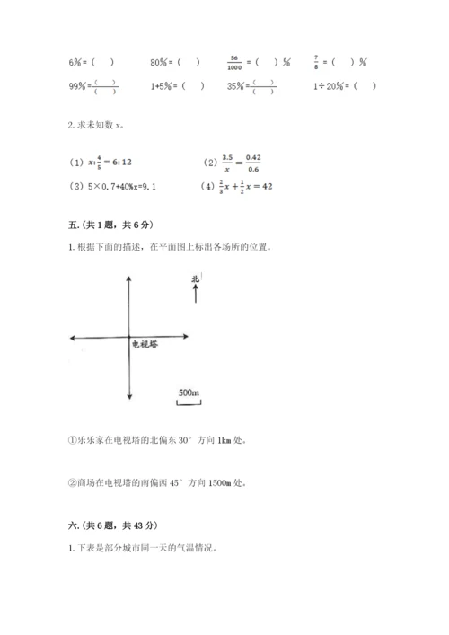 西安铁一中分校小学数学小升初第一次模拟试题及参考答案1套.docx