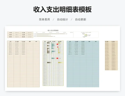 收入支出明细表模板