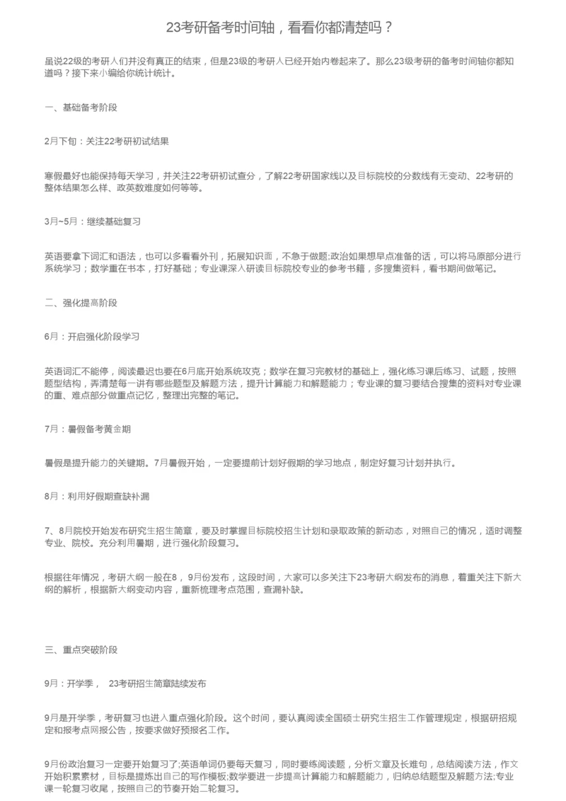 23考研备考时间轴，看看你都清楚吗？.docx