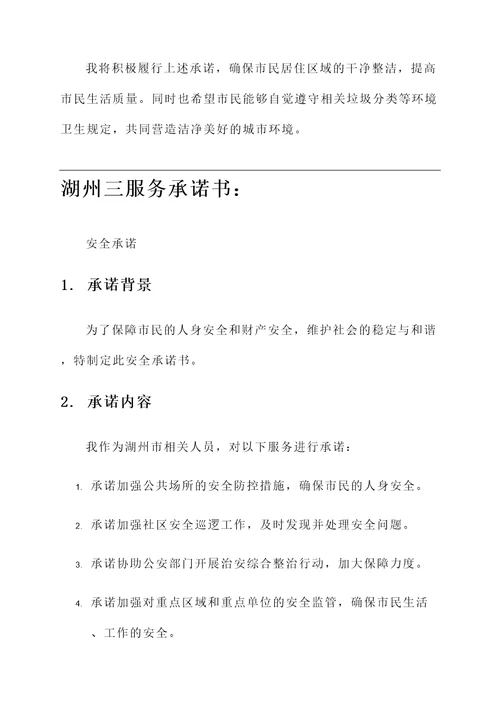 湖州三服务承诺书