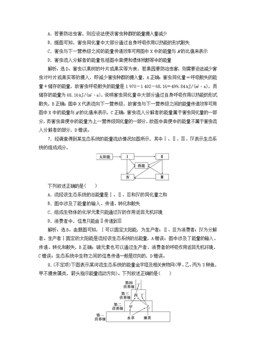 （新高考）高考生物复习第一部分专题突破方略板块五生态专题十三生态系统和环境保护强化练习知能提升