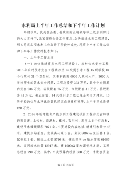 水利局上半年工作总结和下半年工作计划.docx