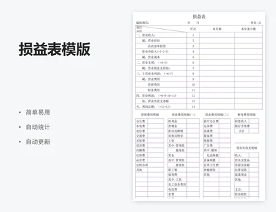 损益表模版