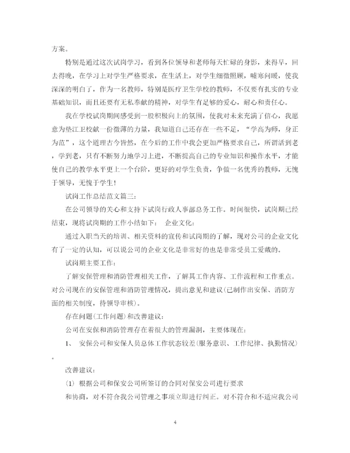 精编之试岗工作总结范文3篇.docx