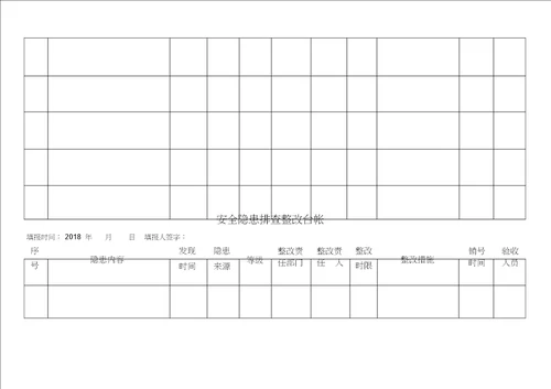 安全隐患排查治理台账