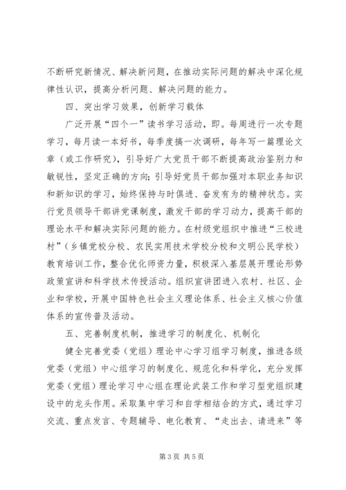 积极推进学习型党组织建设工作报告.docx