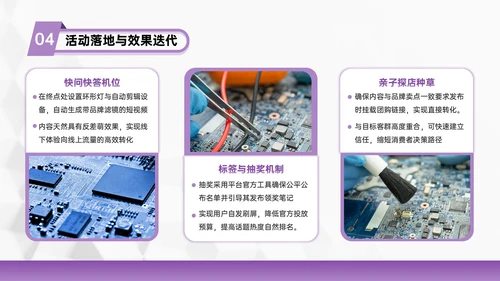 紫色几何风亲子活动营销策划团队协作与目标设定PPT模板