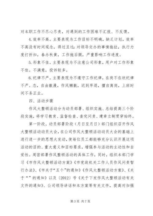 公司作风大整顿活动实施.docx