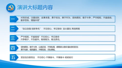 蓝色党建党支部述职报告动态PPT
