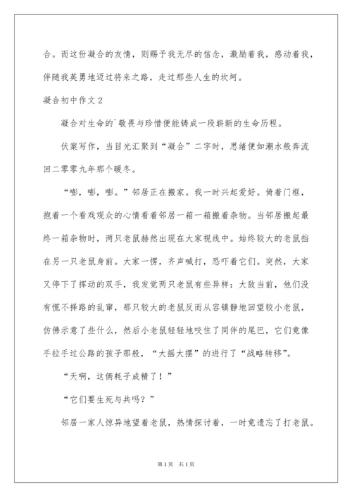 2022凝聚初中作文.docx