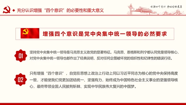 增强四个意识争做合格党员PPT模板