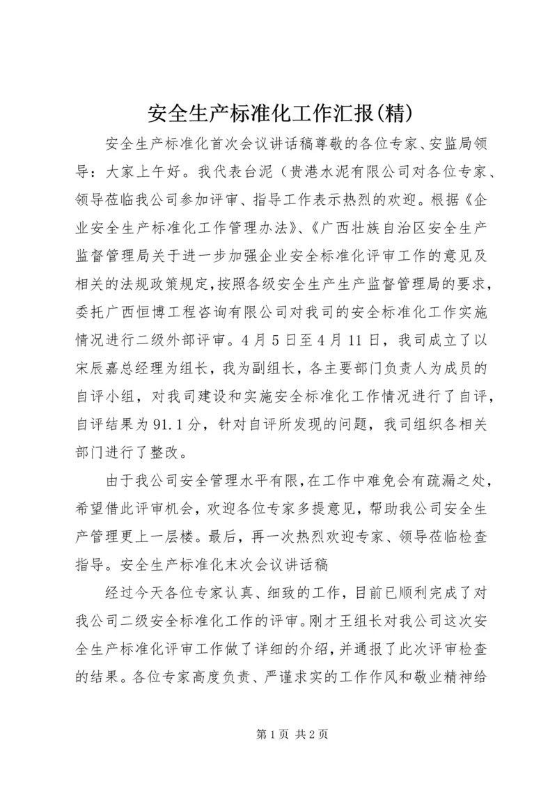 安全生产标准化工作汇报(精) (4).docx