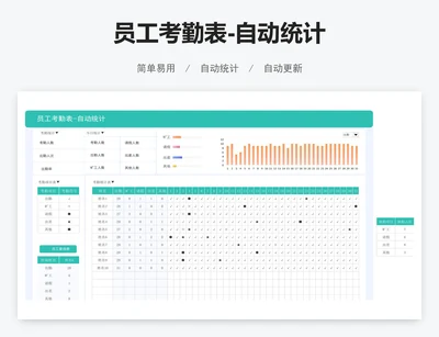 员工考勤表-自动统计