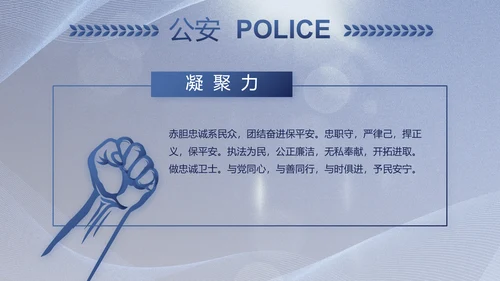 蓝色大气公安警察工作总结计划PPT