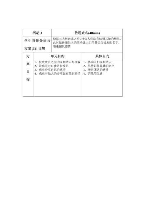 大学新生班级团体凝聚力建设团辅专题方案设计.docx