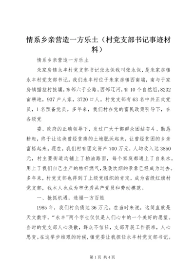 情系乡亲营造一方乐土（村党支部书记事迹材料） (2).docx