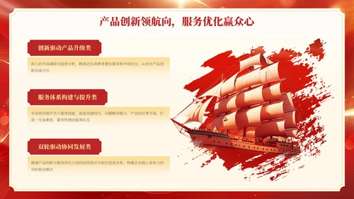红色商务年会总结通用PPT模板