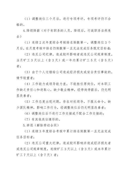 关于建立企业干部职工末等调整和不胜任退出机制的实施方案.docx