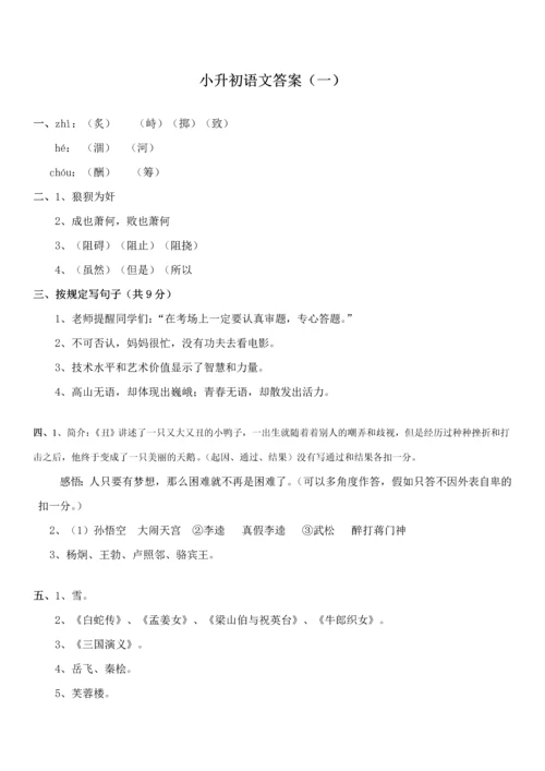 2023年小升初语文试题及解答四套.docx