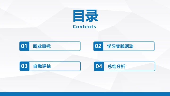 英语专业大学生职业生涯发展展示PPT模版