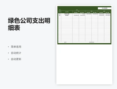 绿色公司支出明细表