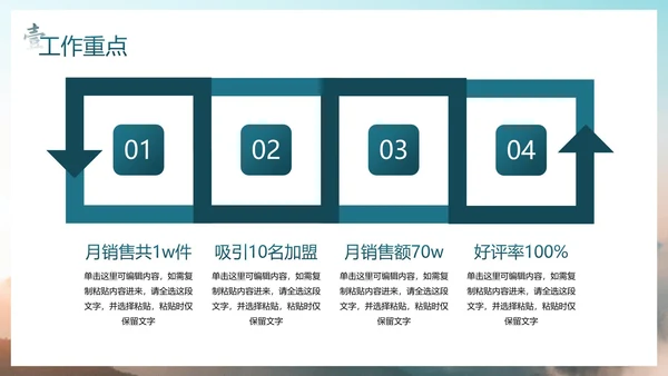 实景励志高级山峦月末工作总结PPT模板
