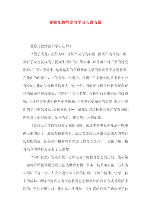 爱弥儿教师读书学习心得五篇.docx