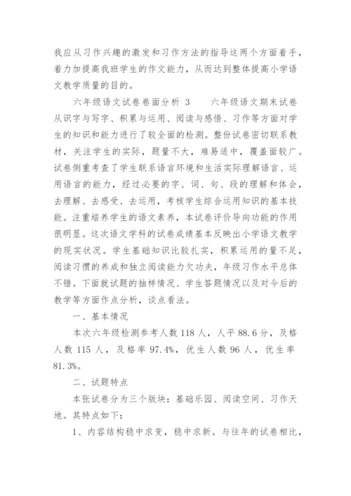 六年级语文试卷卷面分析.docx