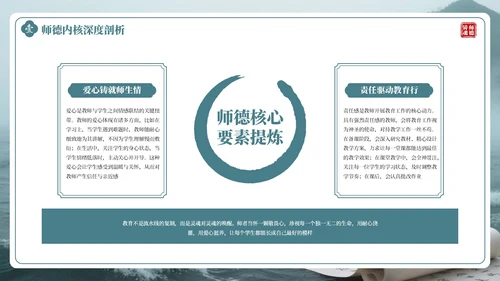 绿色古风教师师德培训PPT通用模板