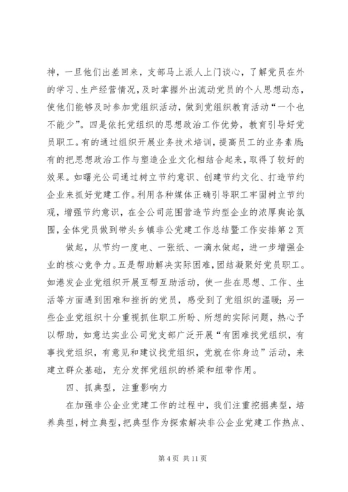 乡镇非公党建工作总结暨工作安排.docx