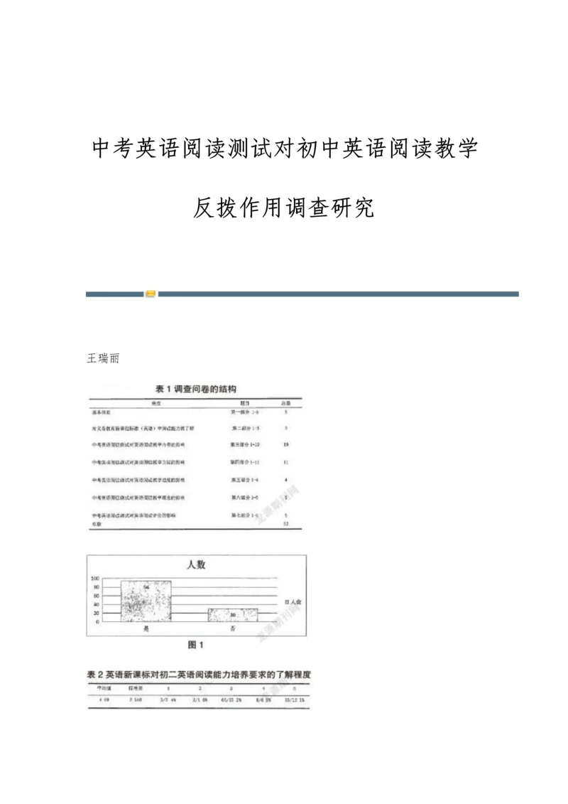 中考英语阅读测试对初中英语阅读教学反拨作用调查研究.docx