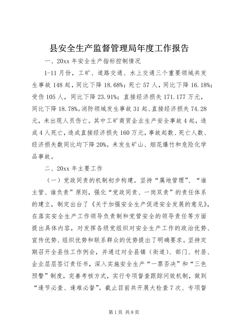 县安全生产监督管理局年度工作报告 (2).docx