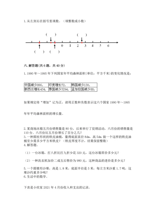 小学数学六年级下册期末测试卷附答案（综合卷）.docx