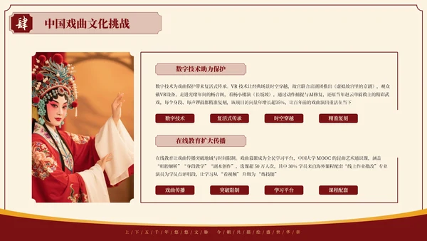 红色中国风探寻中国戏曲艺术千年风华与独特魅力PPT模板