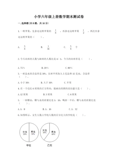 小学六年级上册数学期末测试卷附完整答案【考点梳理】.docx