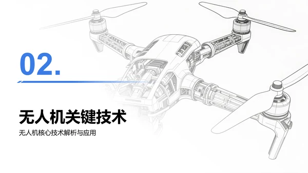 蓝色商务风无人机研究项目PPT模板