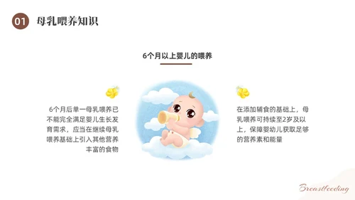 咖啡色水彩简约插画母乳喂养健康宣传PPT课件世界母乳喂养周