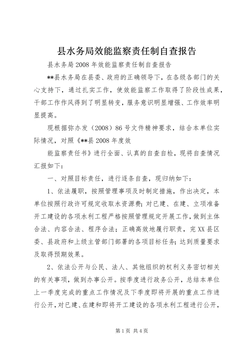 县水务局效能监察责任制自查报告 (3).docx