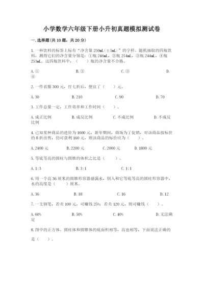 小学数学六年级下册小升初真题模拟测试卷及答案【典优】.docx