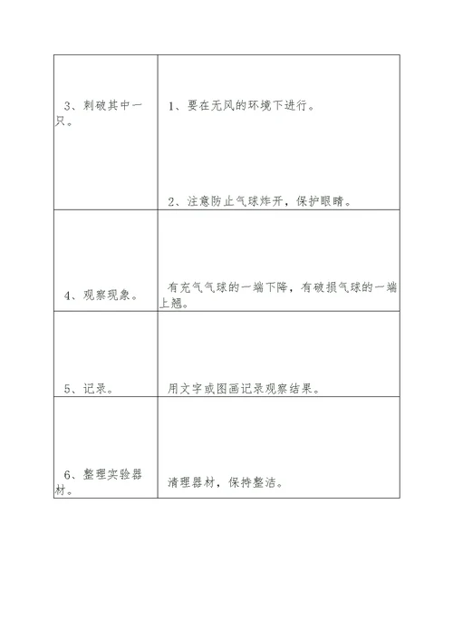 小学四年级科学上册演示实验报告单 3